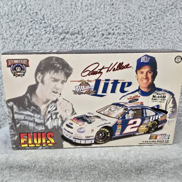 Rusty Wallace #2 Elvis Presley Miller Lite 1:24 Scale Die Cast Car Ford Taurus - Picture 7 of 7